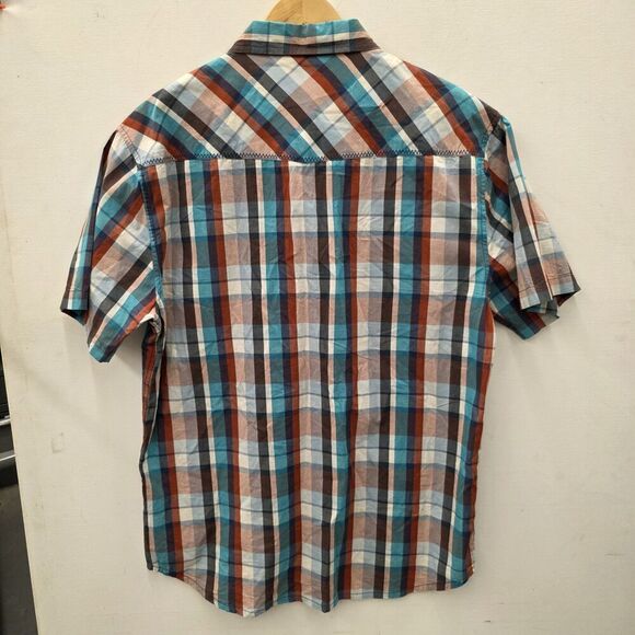 CODY JAMES Western Shirt Men XLarge Multicolor Plaid Short Sleeve Slim Fit - Picture 2 of 11